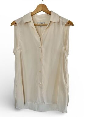 COS Cream Sleeveless Button-Up Blouse